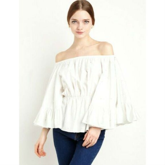 C/MEO Collective Tops - C/meo Collective Off the Shoulders Star Eye Top XS